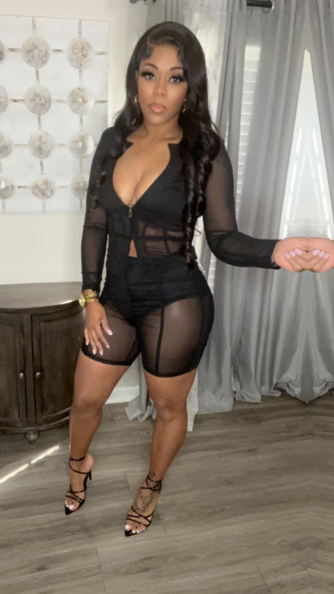 Crissy Two piece black shorts set