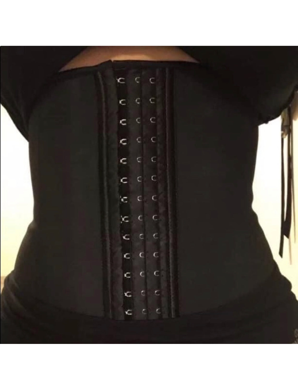 Latex waisted trainer with hooks