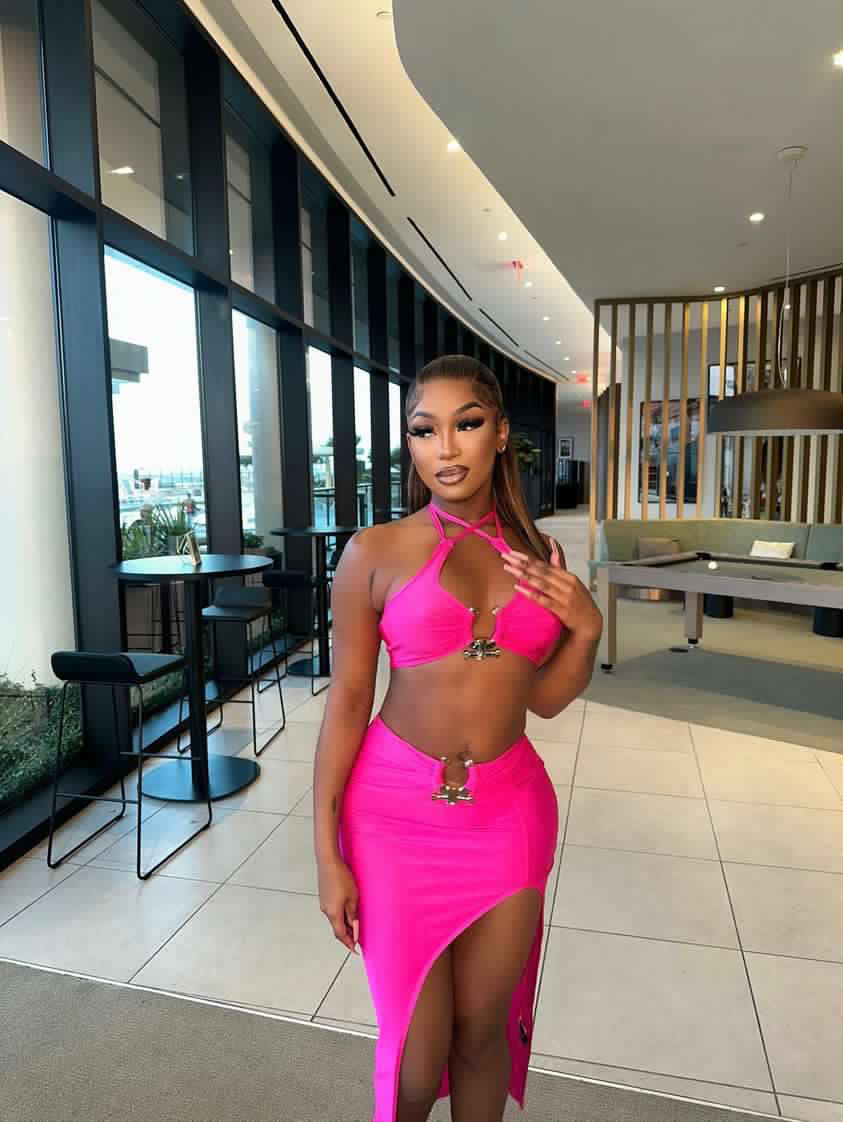 Felicia Fuschia Skirt set