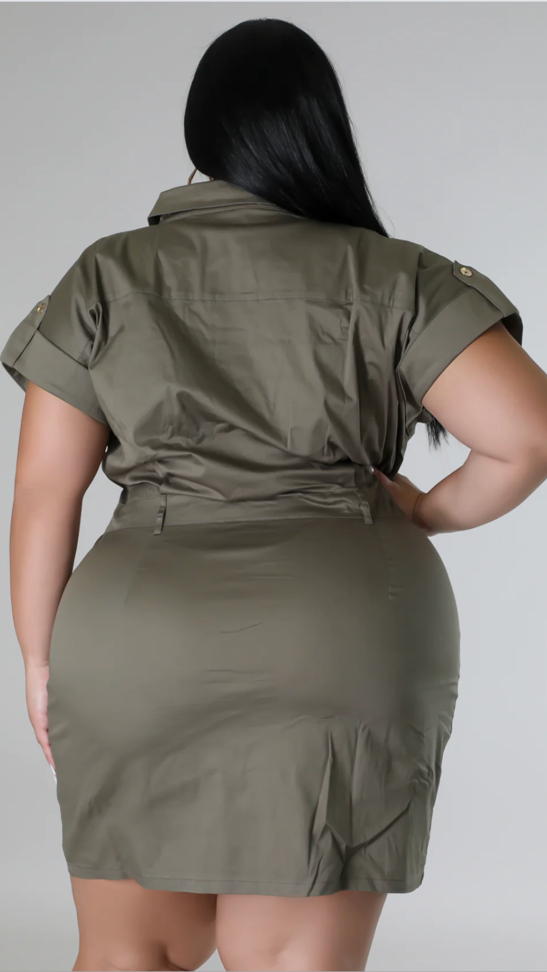 Dahlia Olive Cargo Dress