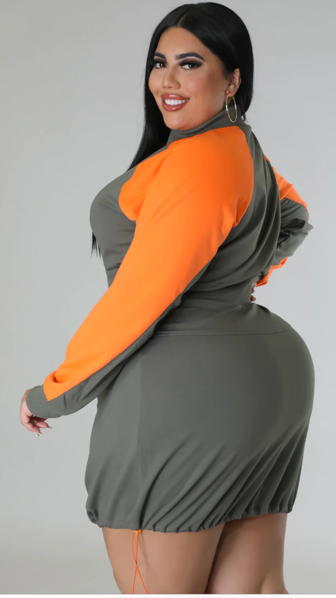 Jada long sleeve olive dress