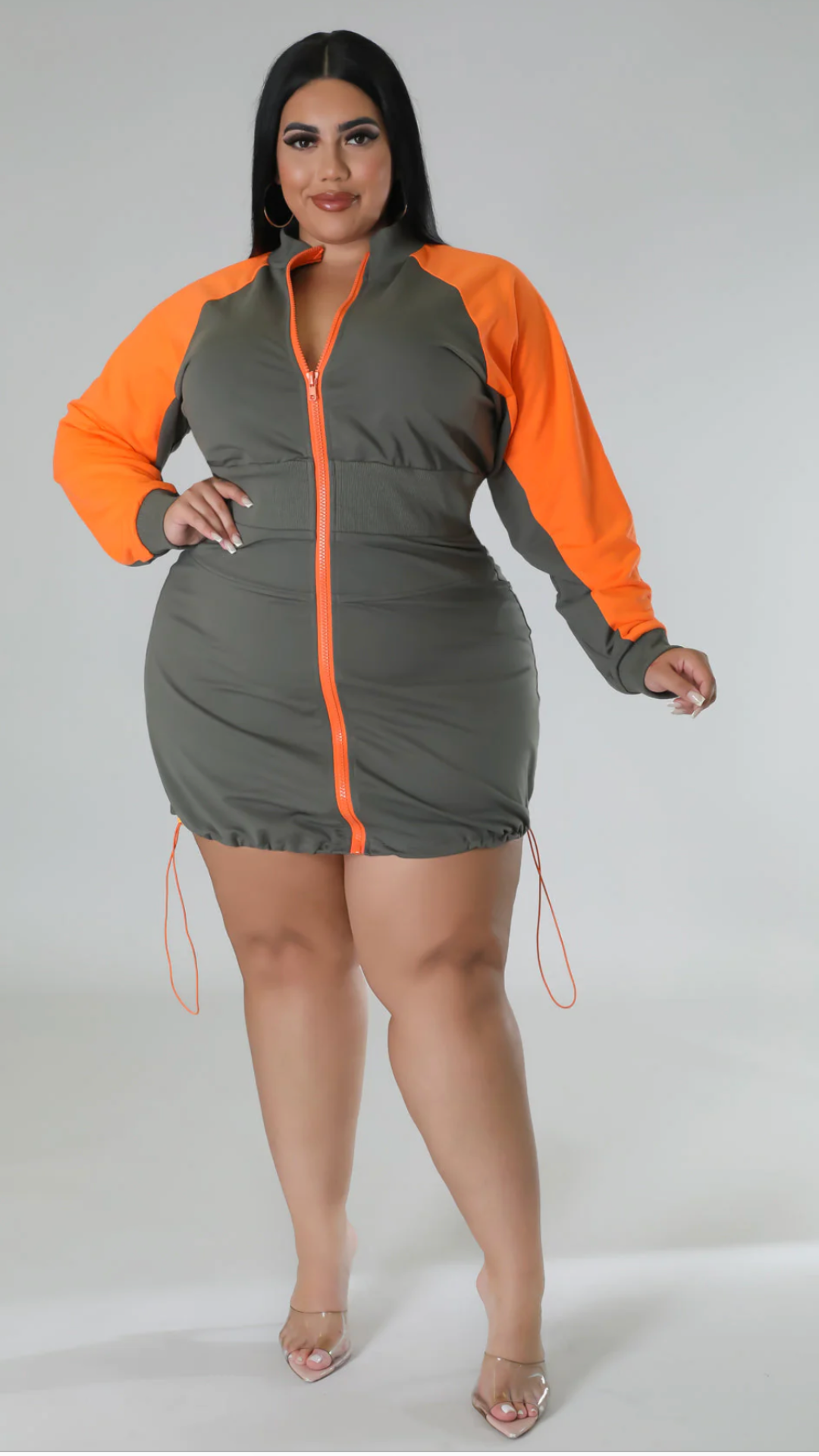 Jada long sleeve olive dress