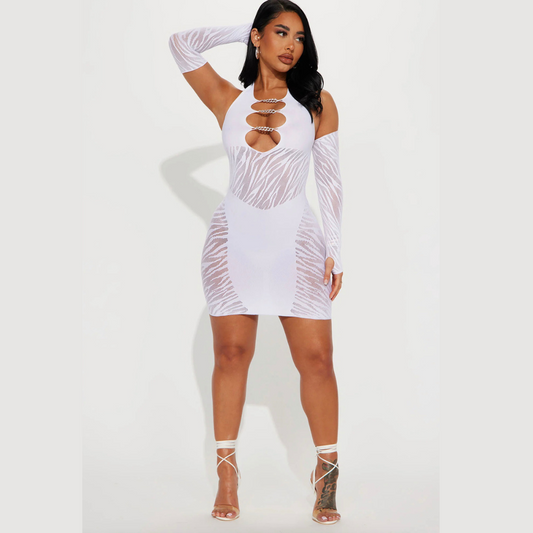 White postergirl dress