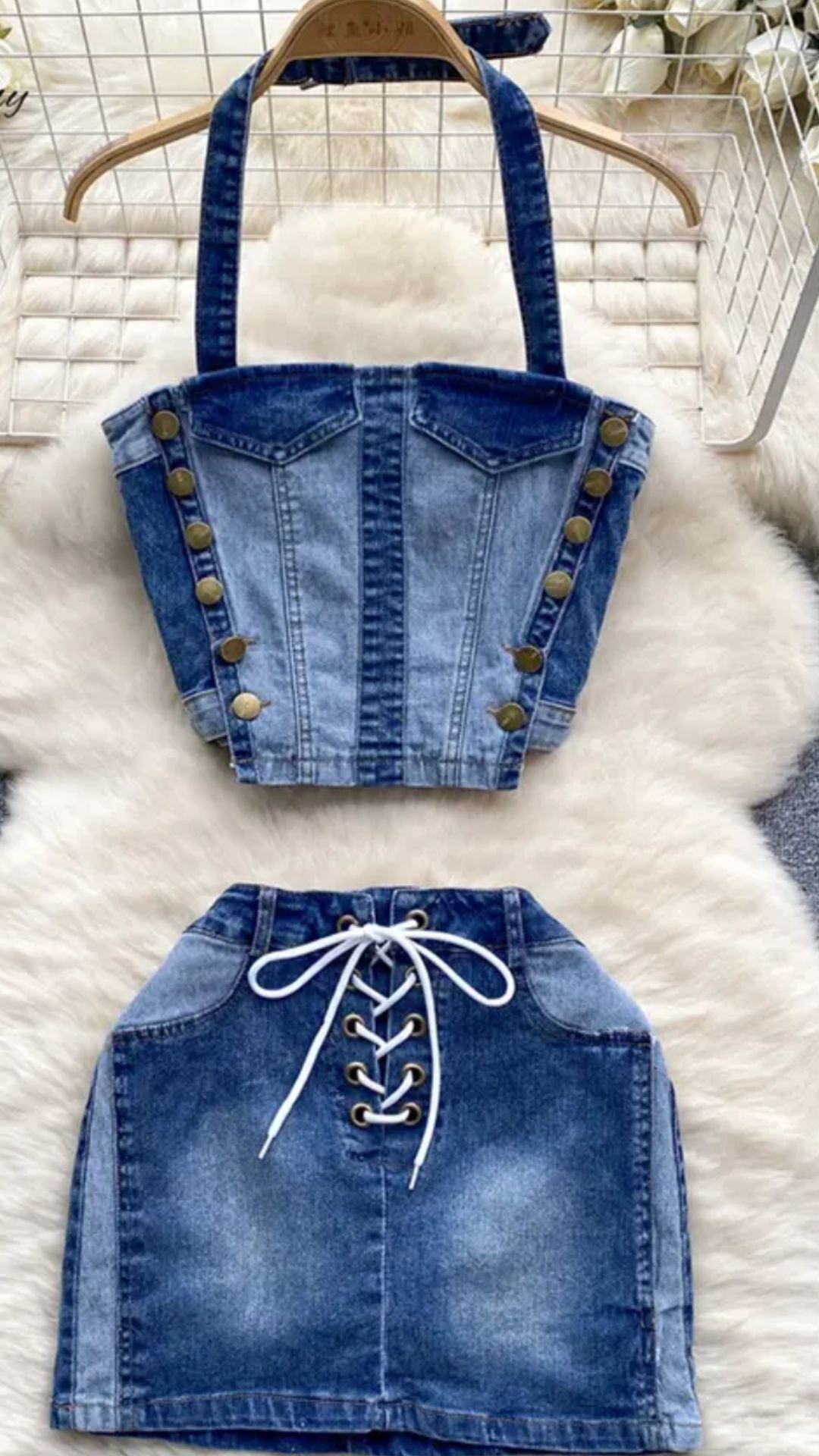 Camryn Denim skirt set