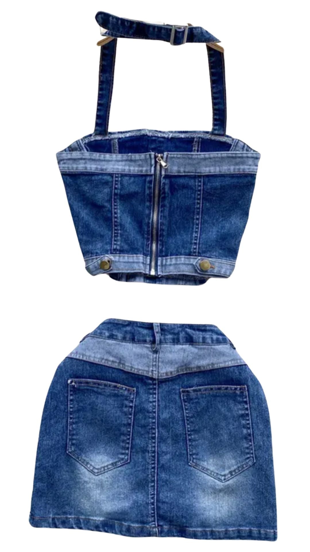 Camryn Denim skirt set