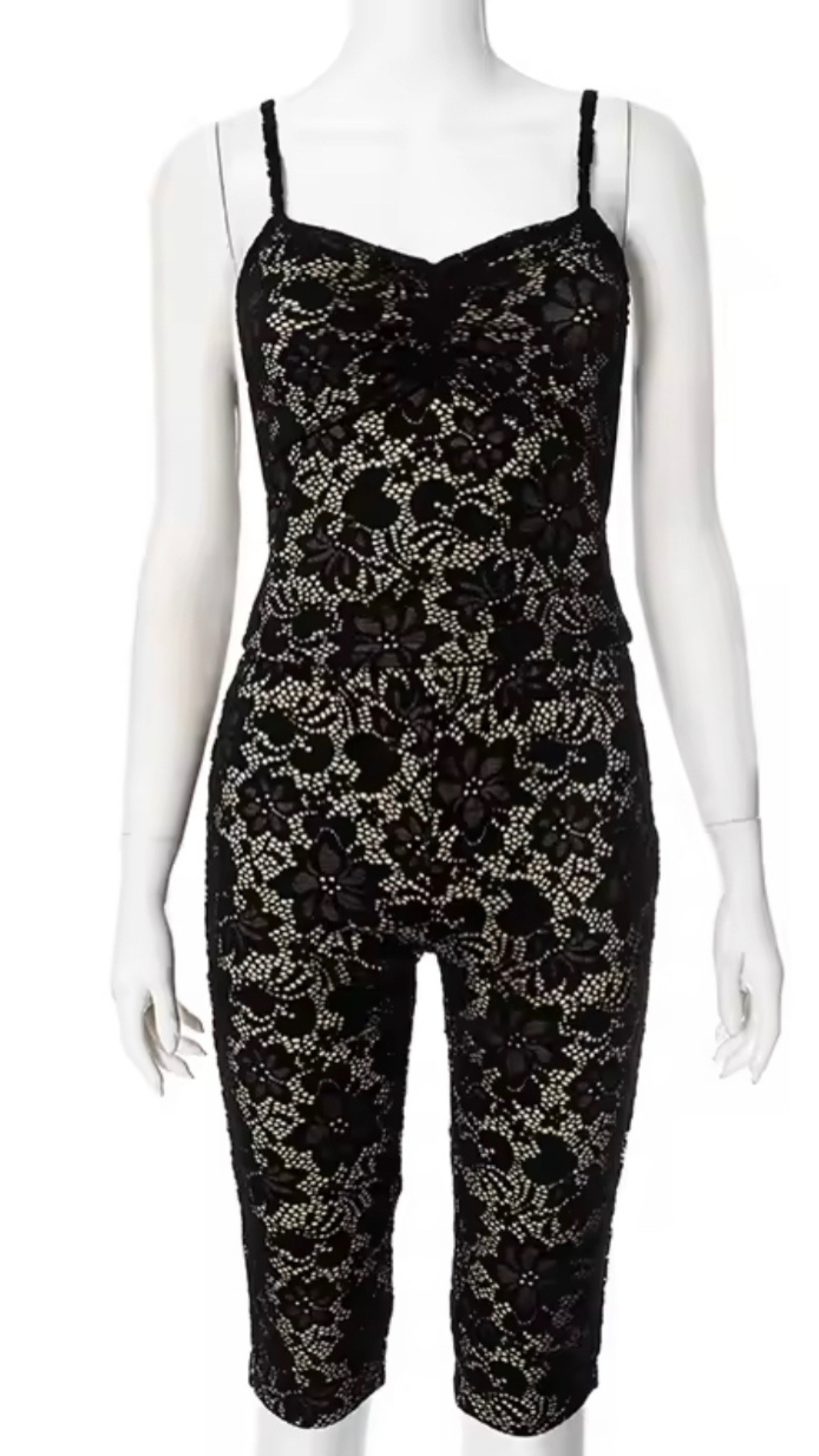 Adeline Black lace two piece set