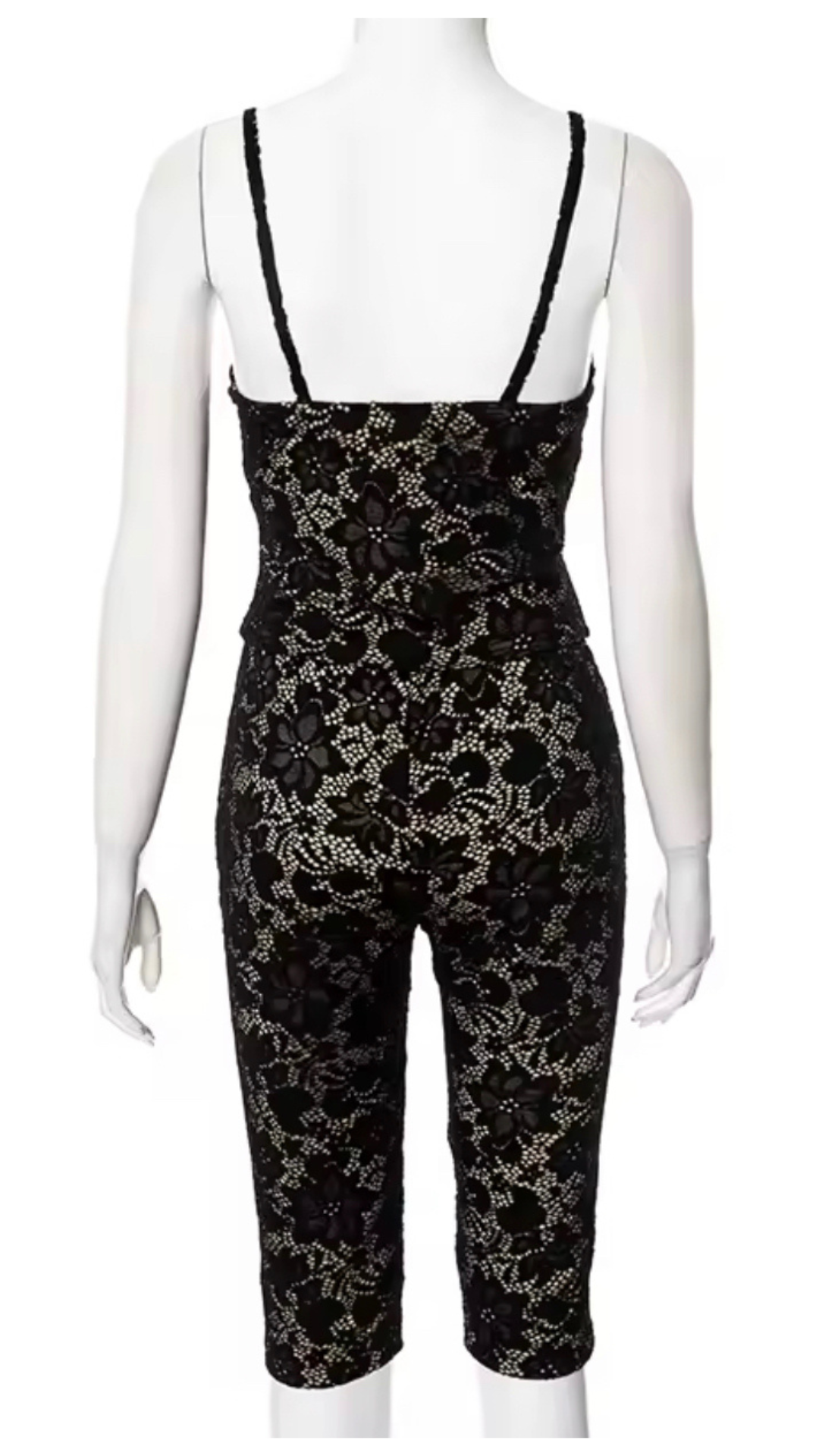 Adeline Black lace two piece set