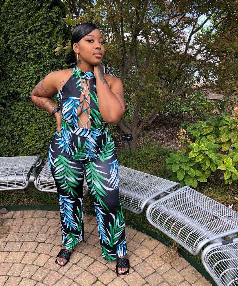 Tropical leaves jumpsuit - Valour
