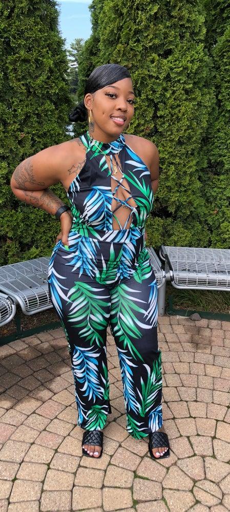 Tropical leaves jumpsuit - Valour