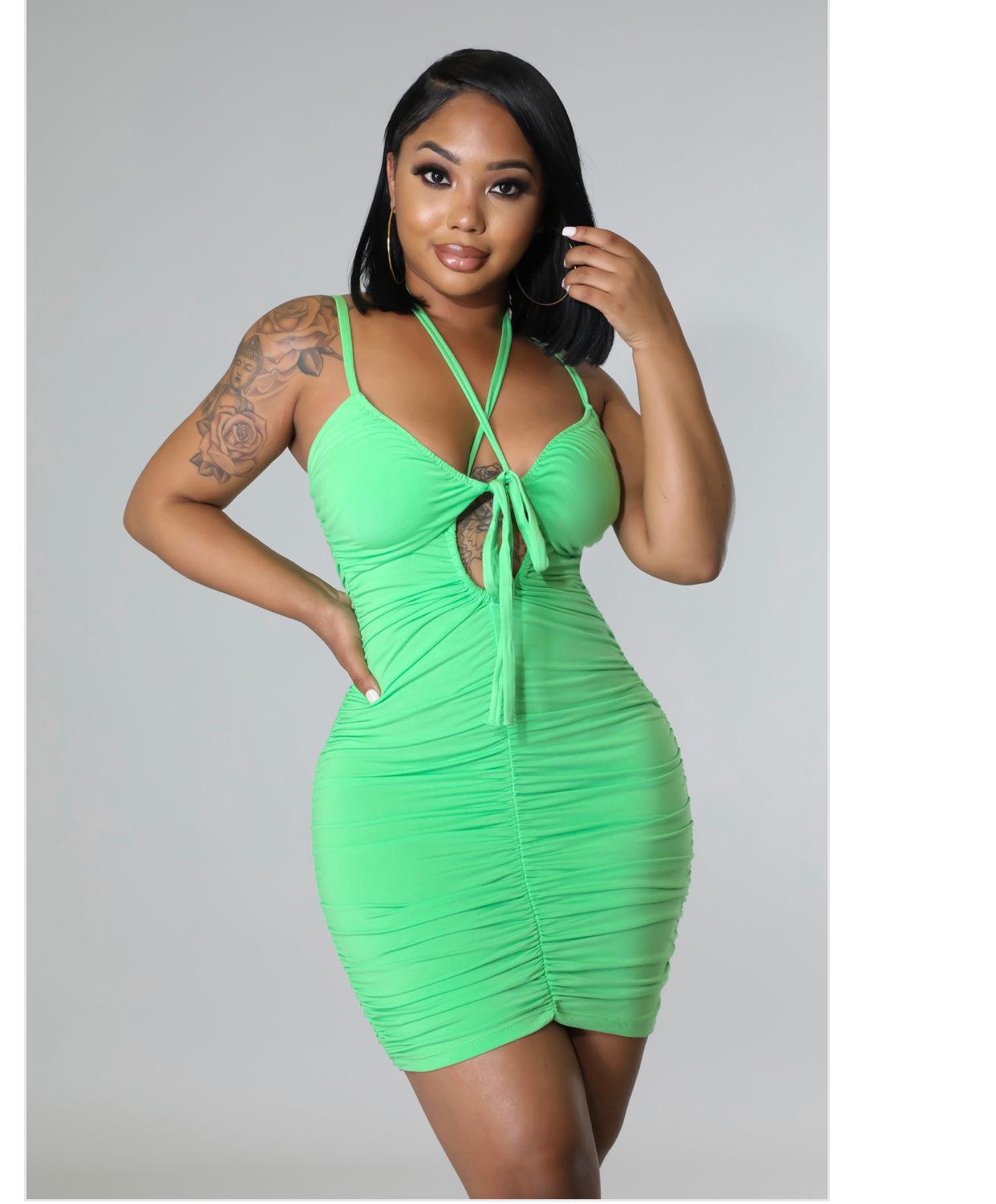 Lime green bodycon dress - Valour