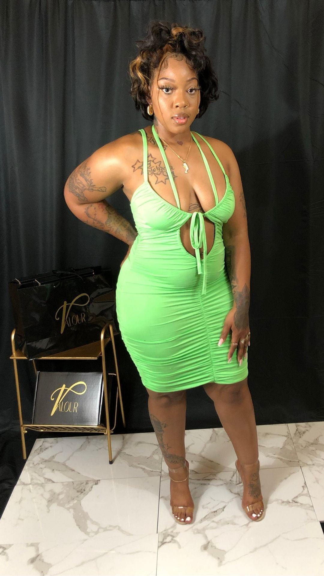 Lime green bodycon dress - Valour