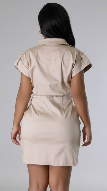 beige cargo dress Belted Cargo Dress, Pre-Fall 2016 - Cline