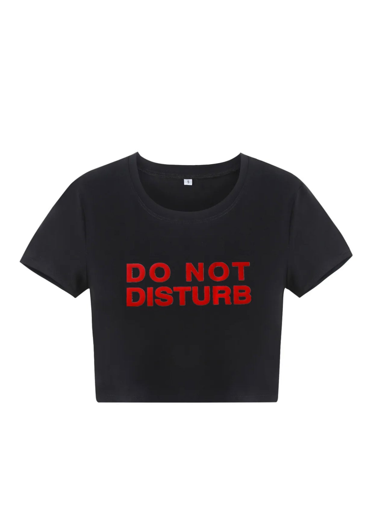 Black crop top do not disturb