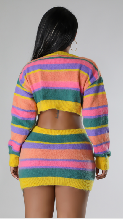 Clueless Two piece knit sweater coord skirt set