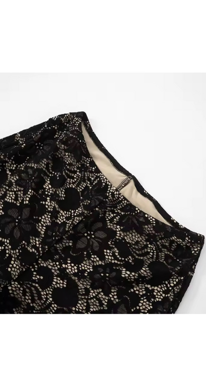 Adeline Black lace two piece set