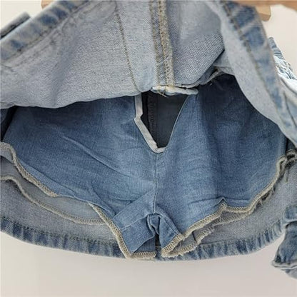 Bree light wash denim skort